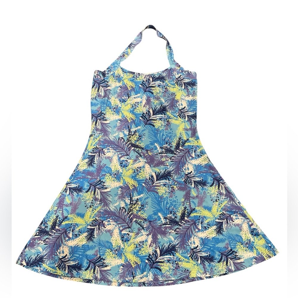 Banana Boat Sleeveless Summer Dress UPF50+ Tropical /Palm Leaves Size Small